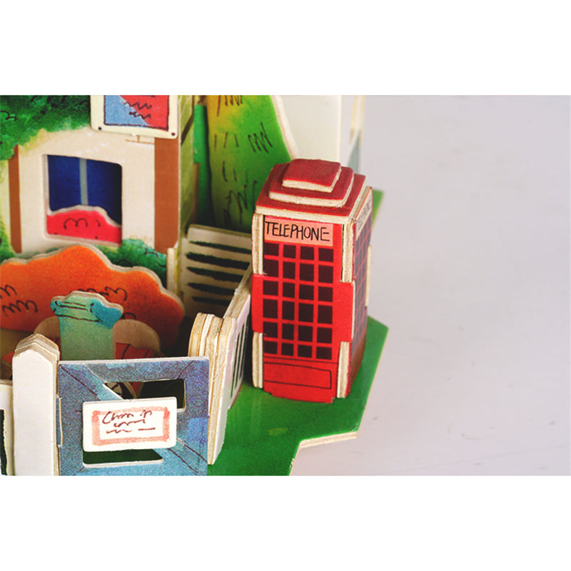 New DIY England Hut Doll House with Led Light Miniature Wooden SJ304 by Woody Signs Co. - Handmade Crafted Unique Wooden Creative