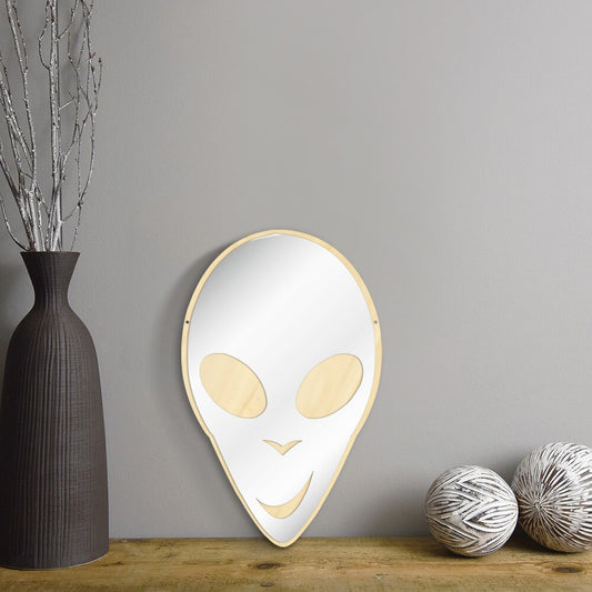 E.T. Science Galaxy Planet  Alien Wall Mirror Wooden Acrylic Hanging Mirror Unique   Mirror For Room by Woody Signs Co. - Handmade Crafted Unique Wooden Creative