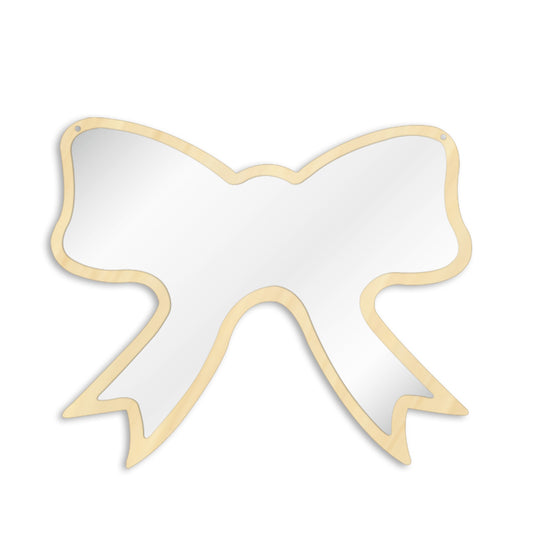 Butterfly Tie Acrylic Wall Mirror With Wooden Back  Cosmetic Make-up Mirror Girl Room Nursery Hanging   For Her by Woody Signs Co. - Handmade Crafted Unique Wooden Creative