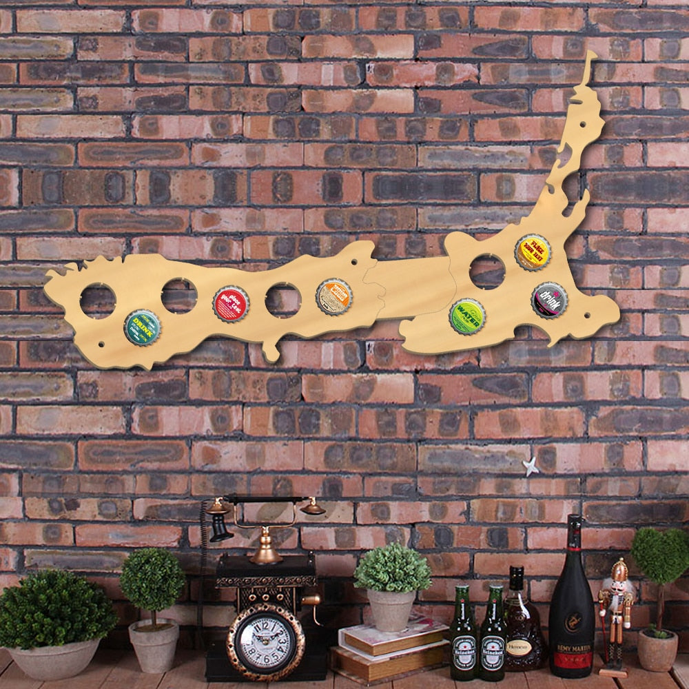 New Zealand  Cap Map Pub Bar Wooden Wall Sign  Bottle Cap Display Holder New Zealand Map Man Cave  Lovers Gift by Woody Signs Co. - Handmade Crafted Unique Wooden Creative