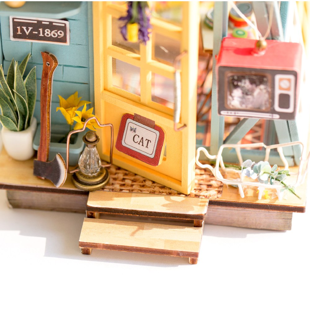 DIY Wooden Hut with Furniture Miniature Doll House Creative DGM03 by Woody Signs Co. - Handmade Crafted Unique Wooden Creative