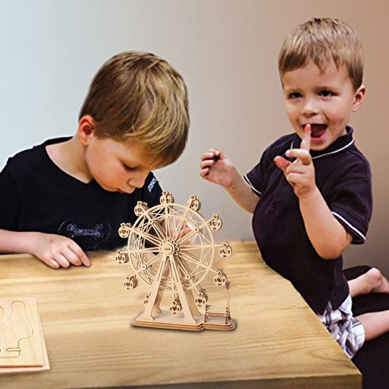 DIY 3D Laser Cutting Wooden Ferris Wheel Puzzle Game Gift for Kids Popular TG401 (Ferris Wheel) by Woody Signs Co. - Handmade Crafted Unique Wooden Creative