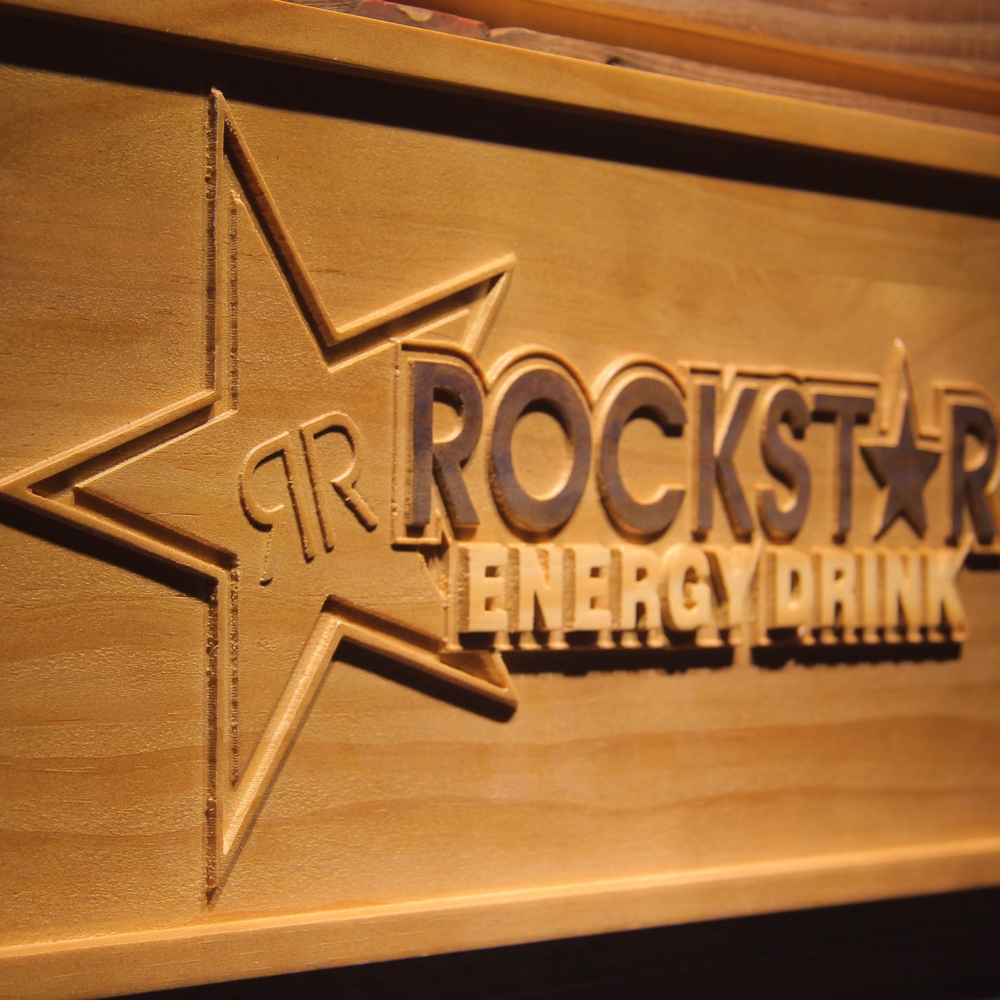 Rockstar Energy Drink Bar 3D Wooden Signs by Woody Signs Co. - Handmade Crafted Unique Wooden Creative