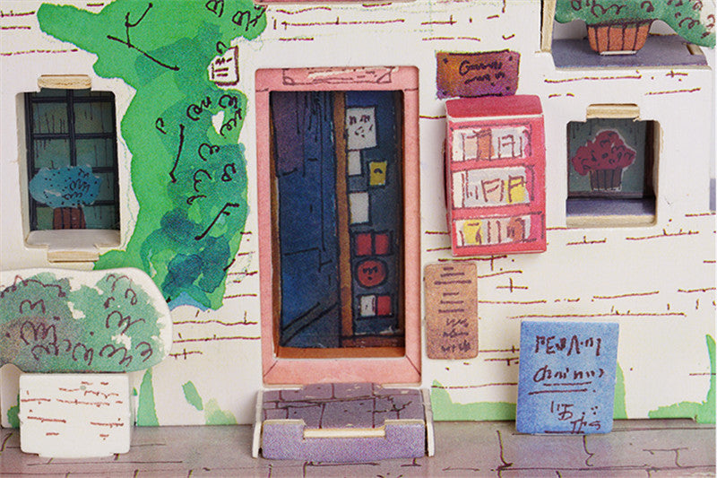 New DIY Spring in Italy Doll House with Led Light Miniature Wooden SJ302 by Woody Signs Co. - Handmade Crafted Unique Wooden Creative