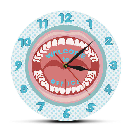 Your Name Dentist Wall Clock Custom Dentist Name Hygienist Sign Teeth Wall Clock Dental Clinic Dentistry by Woody Signs Co. - Handmade Crafted Unique Wooden Creative
