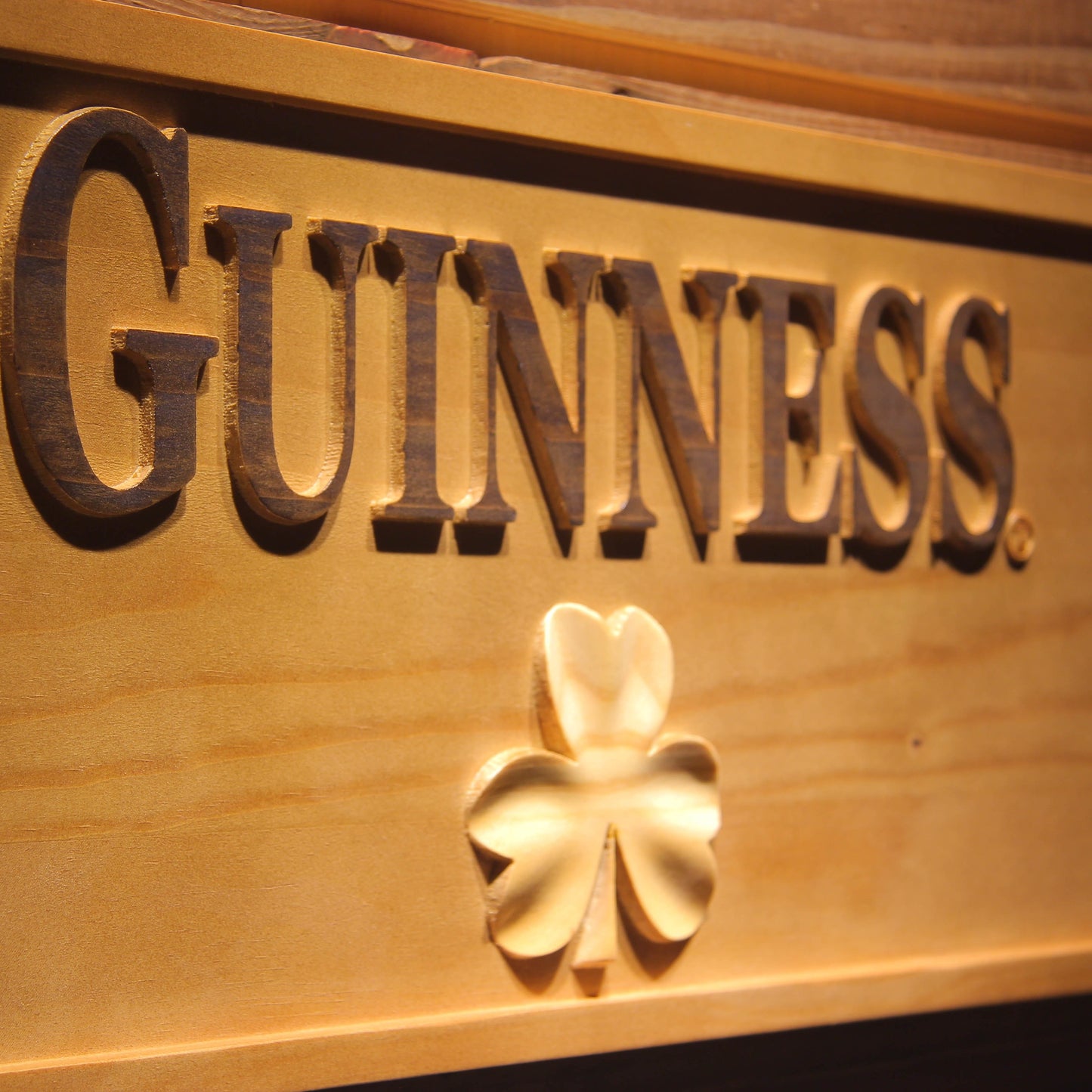 Guinness Shamrock 3D Wooden Signs by Woody Signs Co. - Handmade Crafted Unique Wooden Creative
