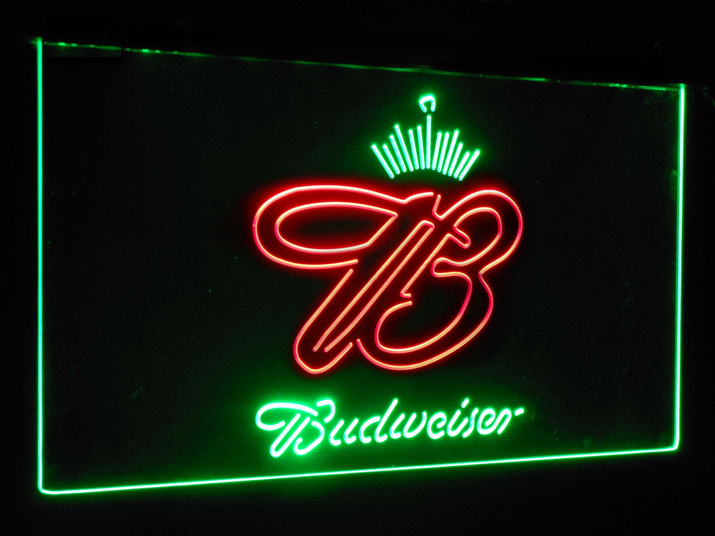 Budweiser Crown King Bar Decoration Gift Dual Color Led Neon Light Signs st6-a2006 by Woody Signs Co. - Handmade Crafted Unique Wooden Creative