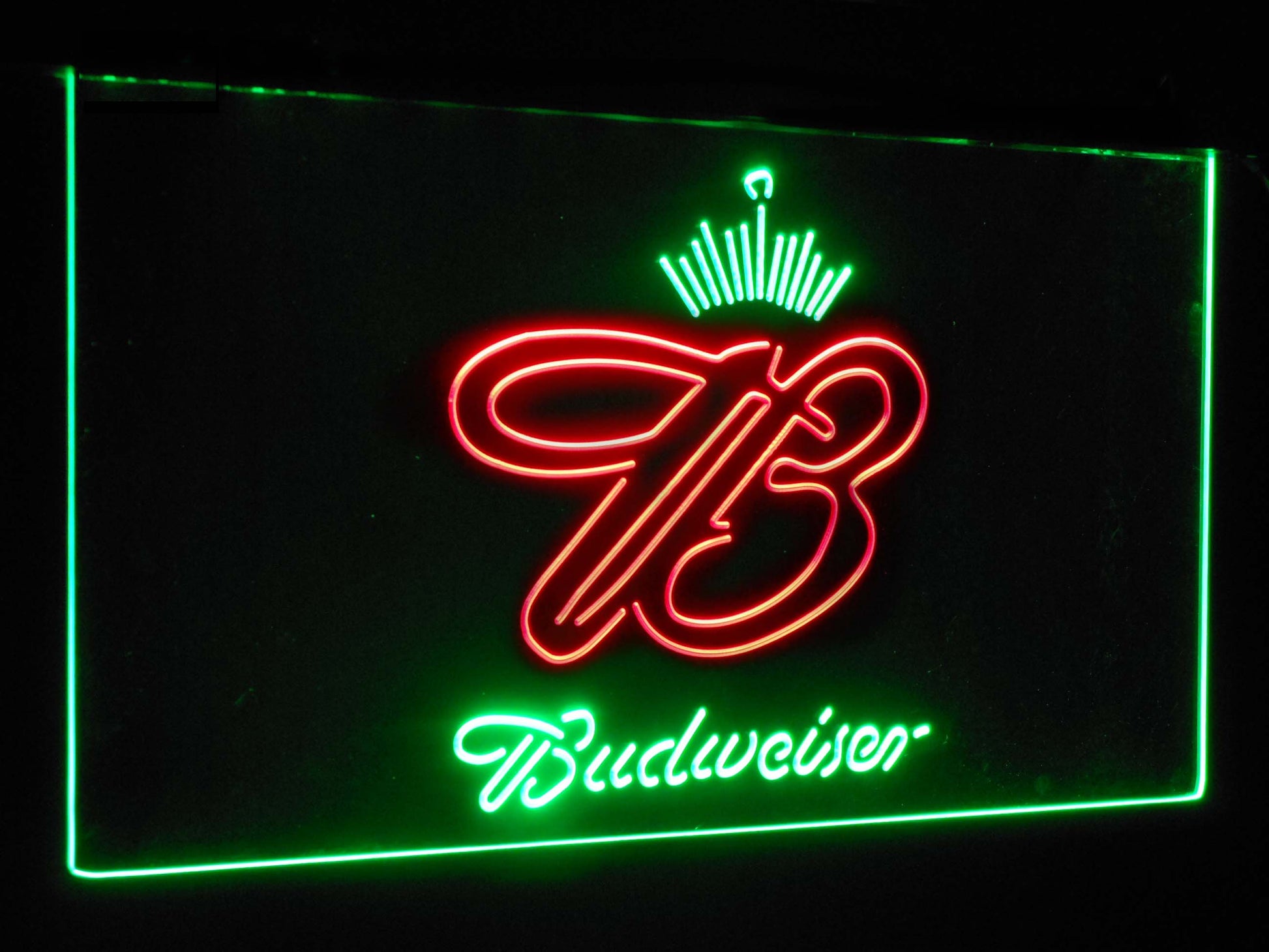 Budweiser Crown King  Bar Decoration Gift Dual Color Led Neon Light Signs st6-a2006 by Woody Signs Co. - Handmade Crafted Unique Wooden Creative