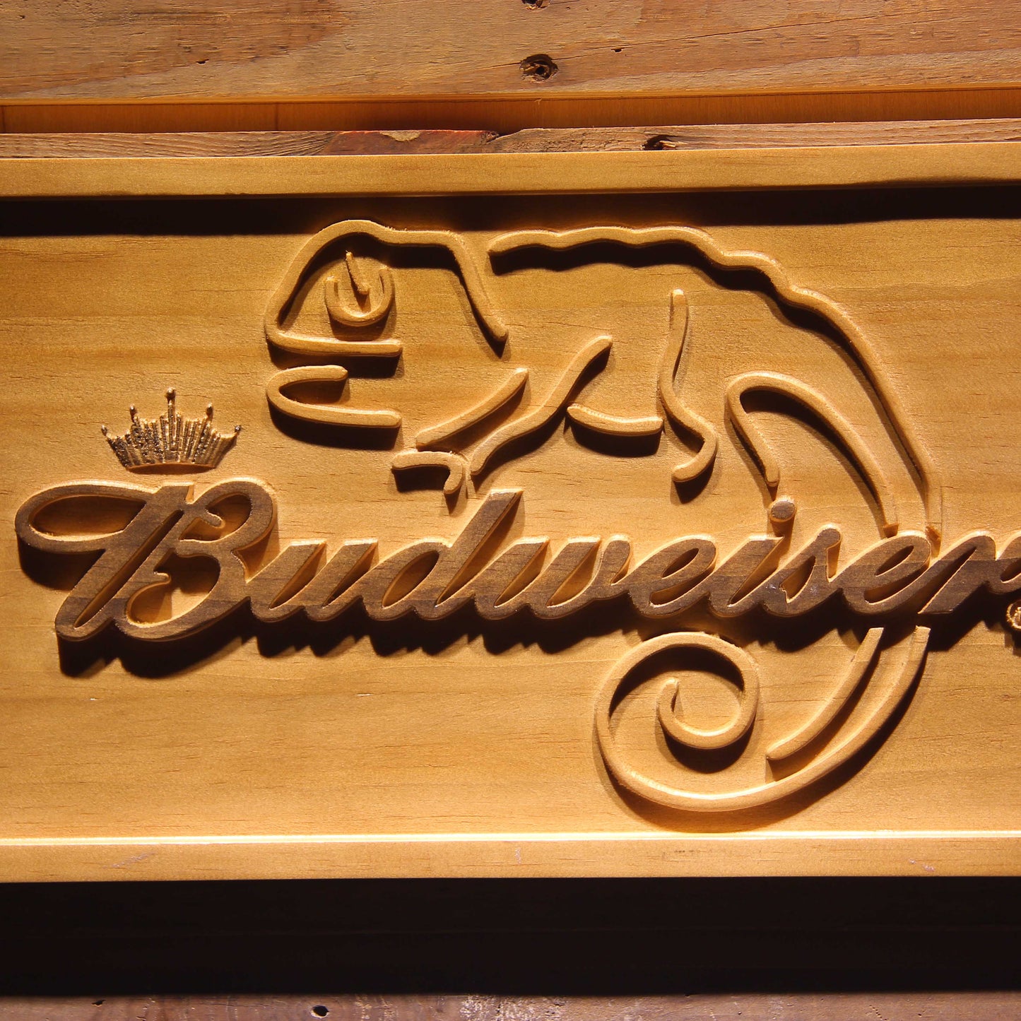 Budweiser Lizard 3D Wooden Signs by Woody Signs Co. - Handmade Crafted Unique Wooden Creative