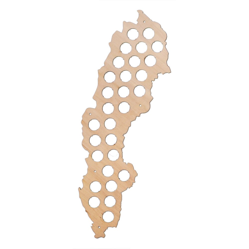 Swedent Cap Maps Handmade Wooden Craft Wall Mounted Maps Bottle Caps Collection Gadget by Woody Signs Co. - Handmade Crafted Unique Wooden Creative