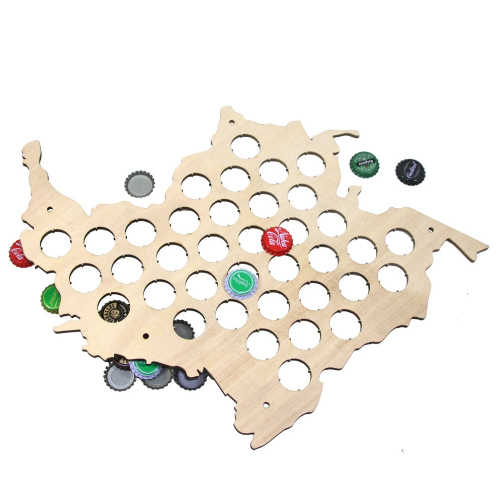 Republic of Colombia Wooden Bottle Cap Display Map Cap Map Columbia Map Novelty Wood Map ation Accessories by Woody Signs Co. - Handmade Crafted Unique Wooden Creative