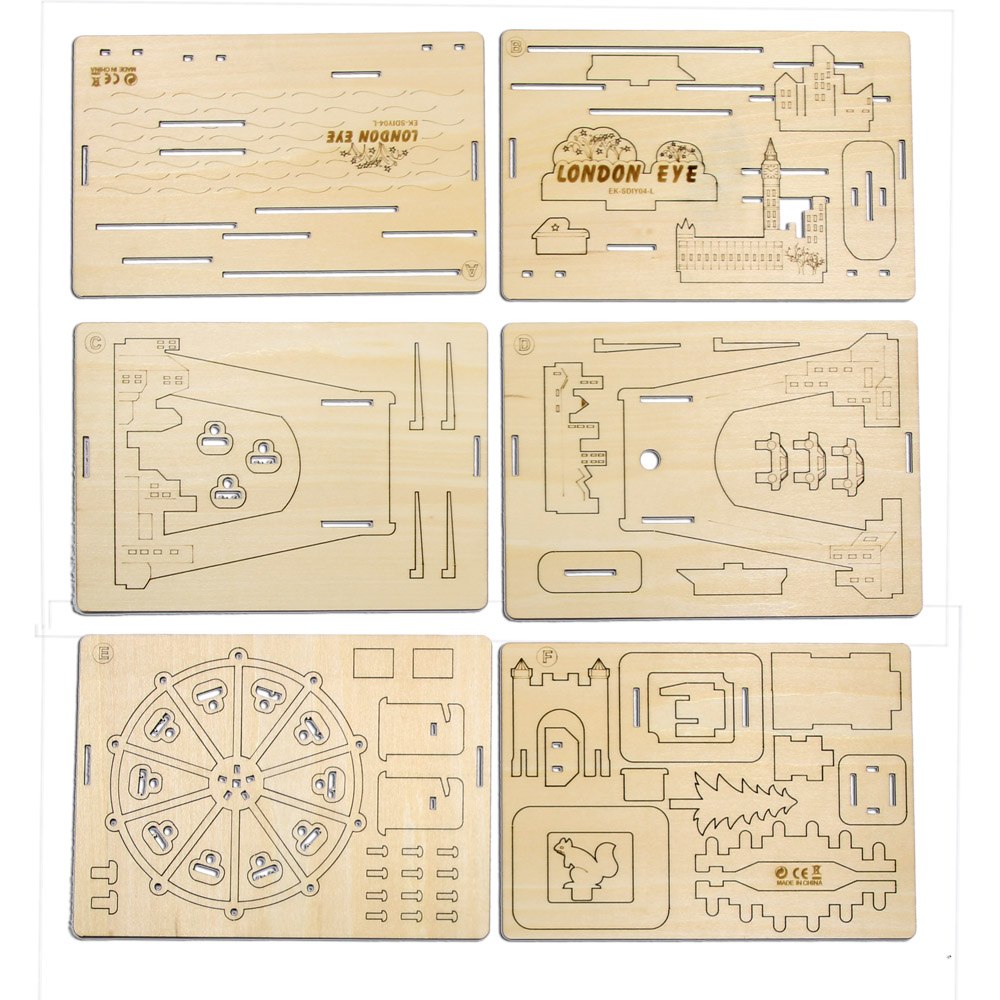 Ferris Wheel Solar Power Wooden DIY Handmade Toys Eco-friendly DIY Assemble Toys Novelty Gifts For Children by Woody Signs Co. - Handmade Crafted Unique Wooden Creative