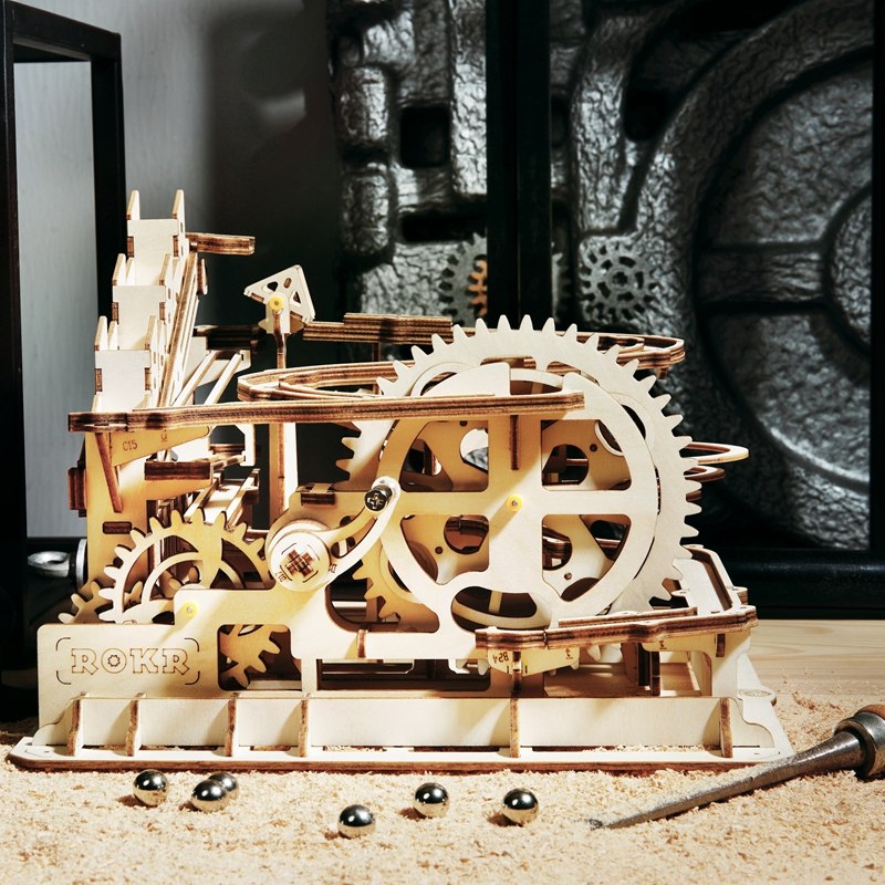 4 Kinds DIY Marble Run Game Laser Cutting 3D Wooden Puzzle Game Assembly Toy Gift for Children Adult LG501 by Woody Signs Co. - Handmade Crafted Unique Wooden Creative