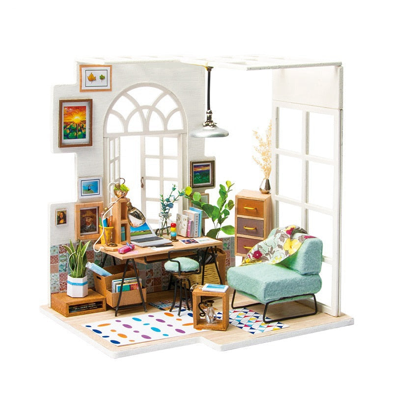 14 Kinds DIY House with Furniture Miniature Wooden Doll House DG by Woody Signs Co. - Handmade Crafted Unique Wooden Creative