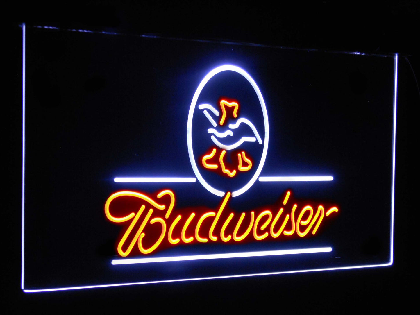 Budweiser Eagle US Company Bar Decor Dual Color Led Neon Light Signs st6-a2008 by Woody Signs Co. - Handmade Crafted Unique Wooden Creative