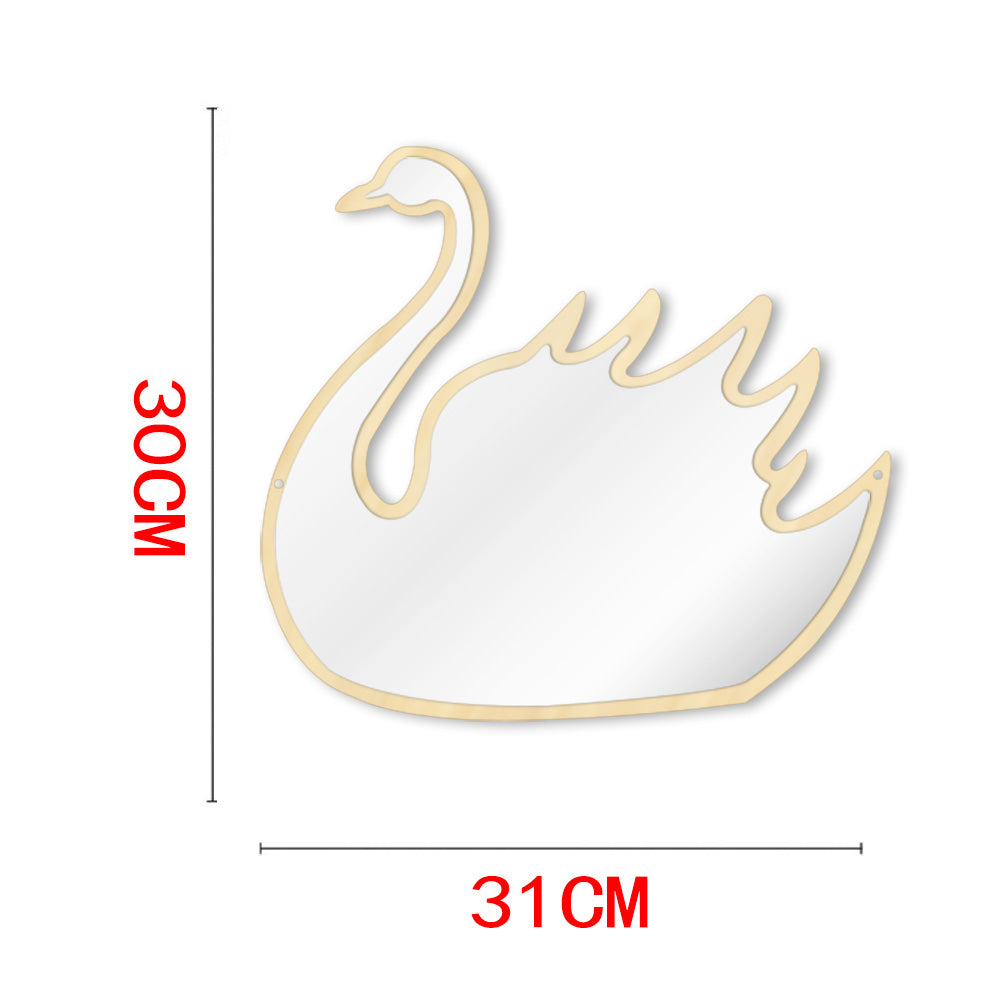 Magical Children Mirror Sleeping Swan Wood and Acrylic Make-up Mirror Baby Kids Girl Room Swan Princess Wall Mirror by Woody Signs Co. - Handmade Crafted Unique Wooden Creative