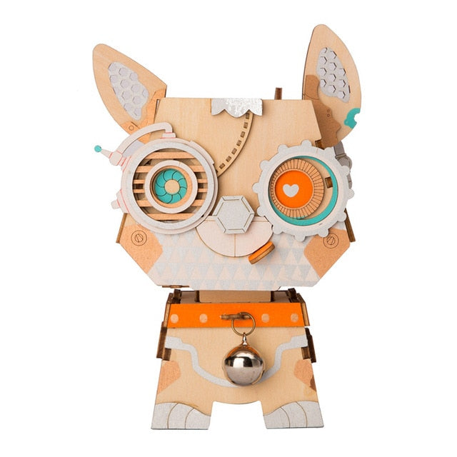 3D Wooden Robot Puzzle Game Creative Flower Pot Storage Box Penholder Models for Children Adult FT761 by Woody Signs Co. - Handmade Crafted Unique Wooden Creative