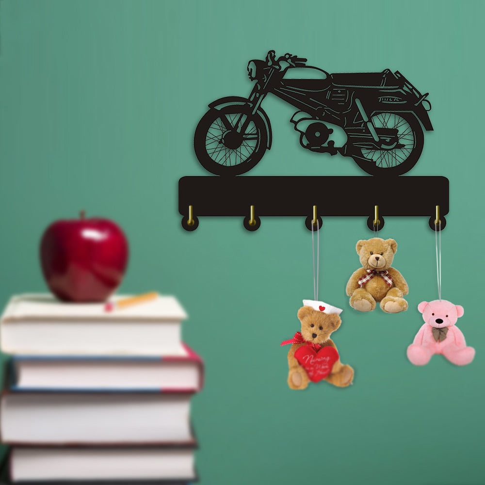 Creative Wall Hook Motorcycle Multi-purpose Key Holder Hanger Rack Hooks Motorbike Coat Hook Hanger Best Gift For Her Him by Woody Signs Co. - Handmade Crafted Unique Wooden Creative