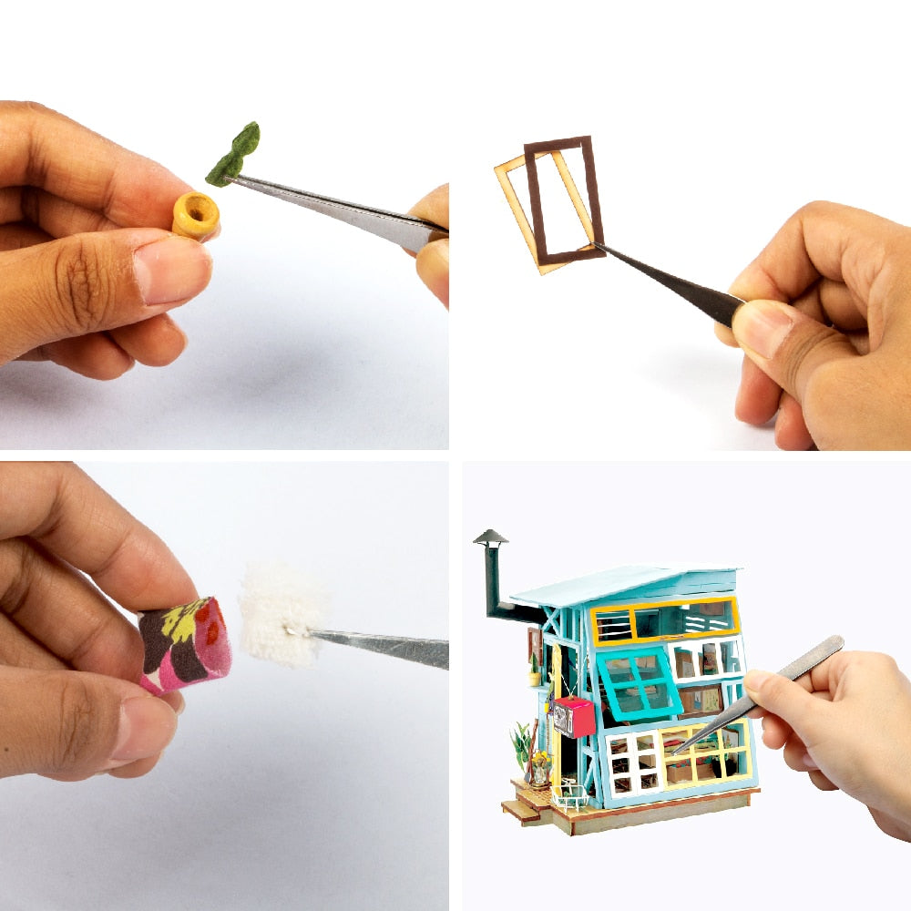 DIY Wooden Hut with Furniture Miniature Doll House Creative DGM03 by Woody Signs Co. - Handmade Crafted Unique Wooden Creative