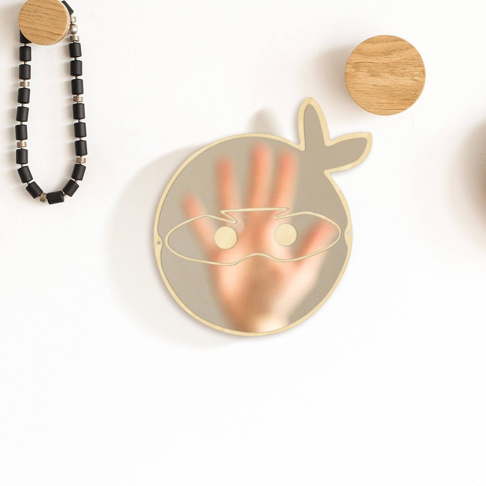 Japanese Ninja Warrior Fighter Wall Mirror Children Kid Room Manga Samurai Ninja Decoration Hanging Wood Acrylic Safety Mirror by Woody Signs Co. - Handmade Crafted Unique Wooden Creative