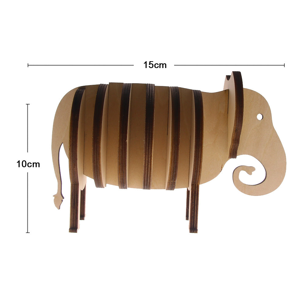 8Pieces/Set Elephant Coffee Tea Coaster DIY Pin Wooden Handmade Animal Table Mat Creative Tableware Unique Gift Idea by Woody Signs Co. - Handmade Crafted Unique Wooden Creative