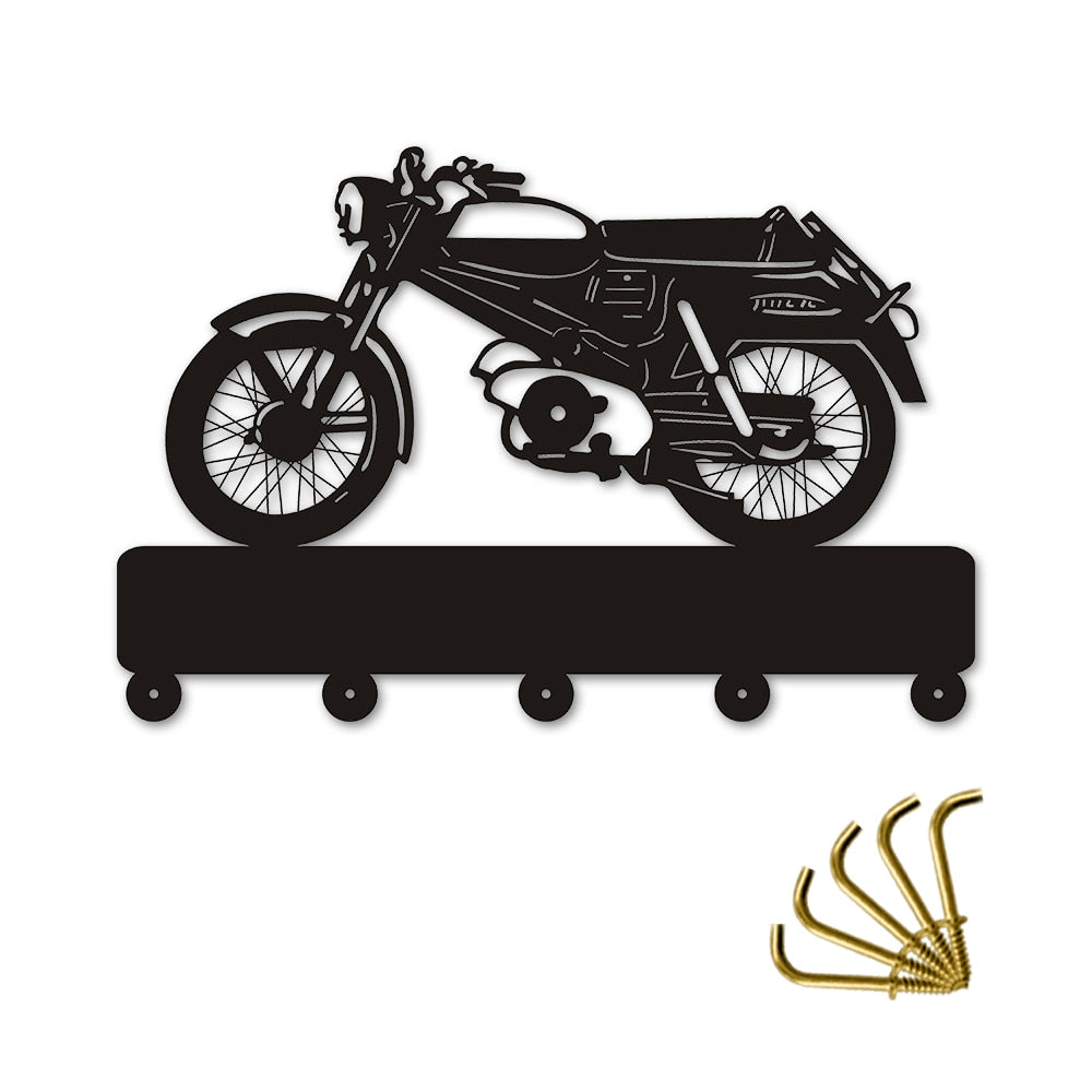 Creative Wall Hook Motorcycle Multi-purpose Key Holder Hanger Rack Hooks Motorbike Coat Hook Hanger Best Gift For Her Him by Woody Signs Co. - Handmade Crafted Unique Wooden Creative