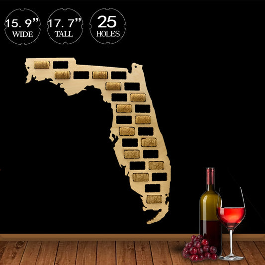 Florida  Cork Map State Map of Florida  Cork Collector Display Wood Map    For  Enthusiast by Woody Signs Co. - Handmade Crafted Unique Wooden Creative