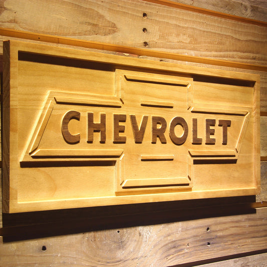 Chevrolet Car 3D Wooden Bar Signs by Woody Signs Co. - Handmade Crafted Unique Wooden Creative