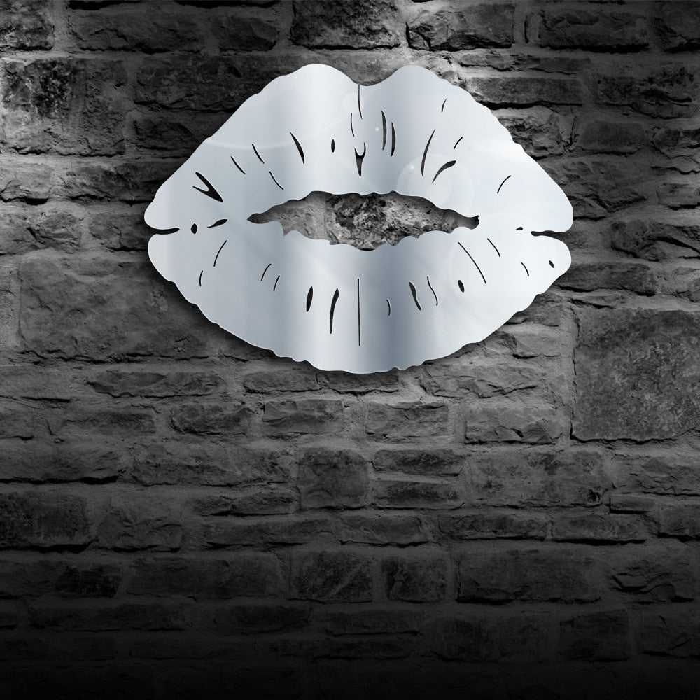 Sexy Hot Lip Luminous Wall Mirror For Girl Bedroom Kiss Lip Bite Frameless Acrylic Mirror With LED Backlight For Her by Woody Signs Co. - Handmade Crafted Unique Wooden Creative