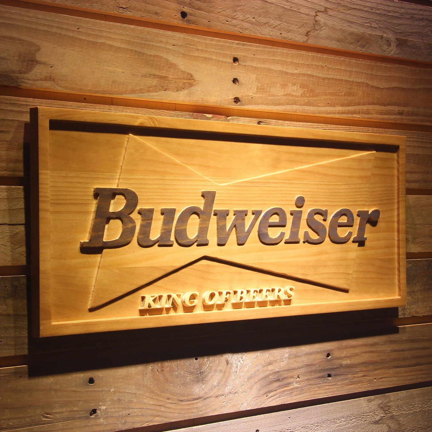 Budweiser King of 3D Wooden Signs by Woody Signs Co. - Handmade Crafted Unique Wooden Creative