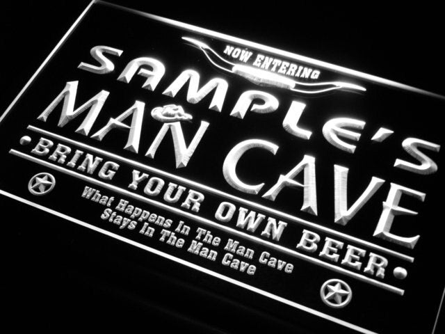 pb Name Custom Man Cave Bar Neon Light Light Signs by Woody Signs Co. - Handmade Crafted Unique Wooden Creative