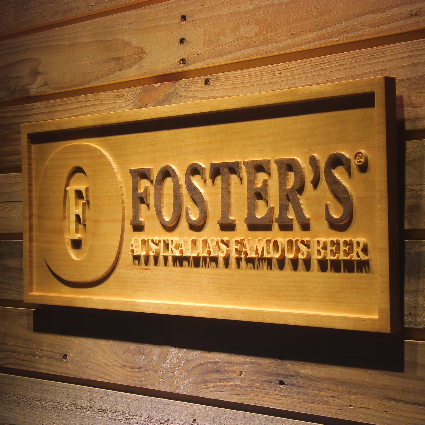 Foster's 3D Wooden Signs by Woody Signs Co. - Handmade Crafted Unique Wooden Creative