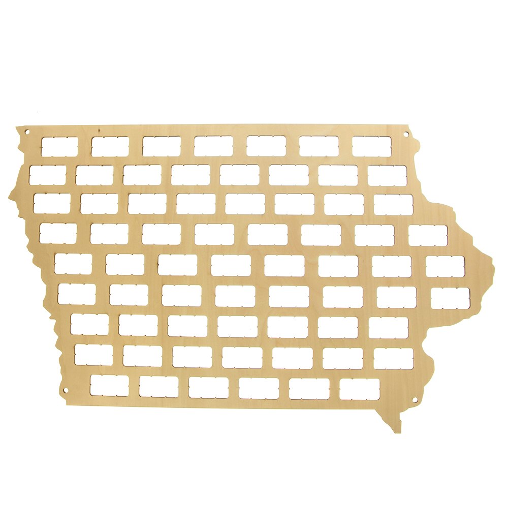 Iowa Cork Map Midwestern United States Cork Display Housewarming Iowa City Map by Woody Signs Co. - Handmade Crafted Unique Wooden Creative