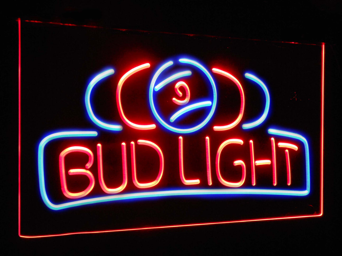 Bud Light Pool Room 9 Ball Snooker Billiard Dual Color Led Neon Light Signs st6-a2056 by Woody Signs Co. - Handmade Crafted Unique Wooden Creative