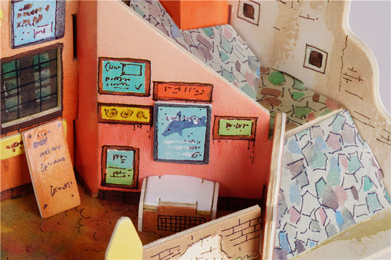 New DIY Aegean Sea Doll House with Led Light   Miniature Wooden    SJ403 by Woody Signs Co. - Handmade Crafted Unique Wooden Creative