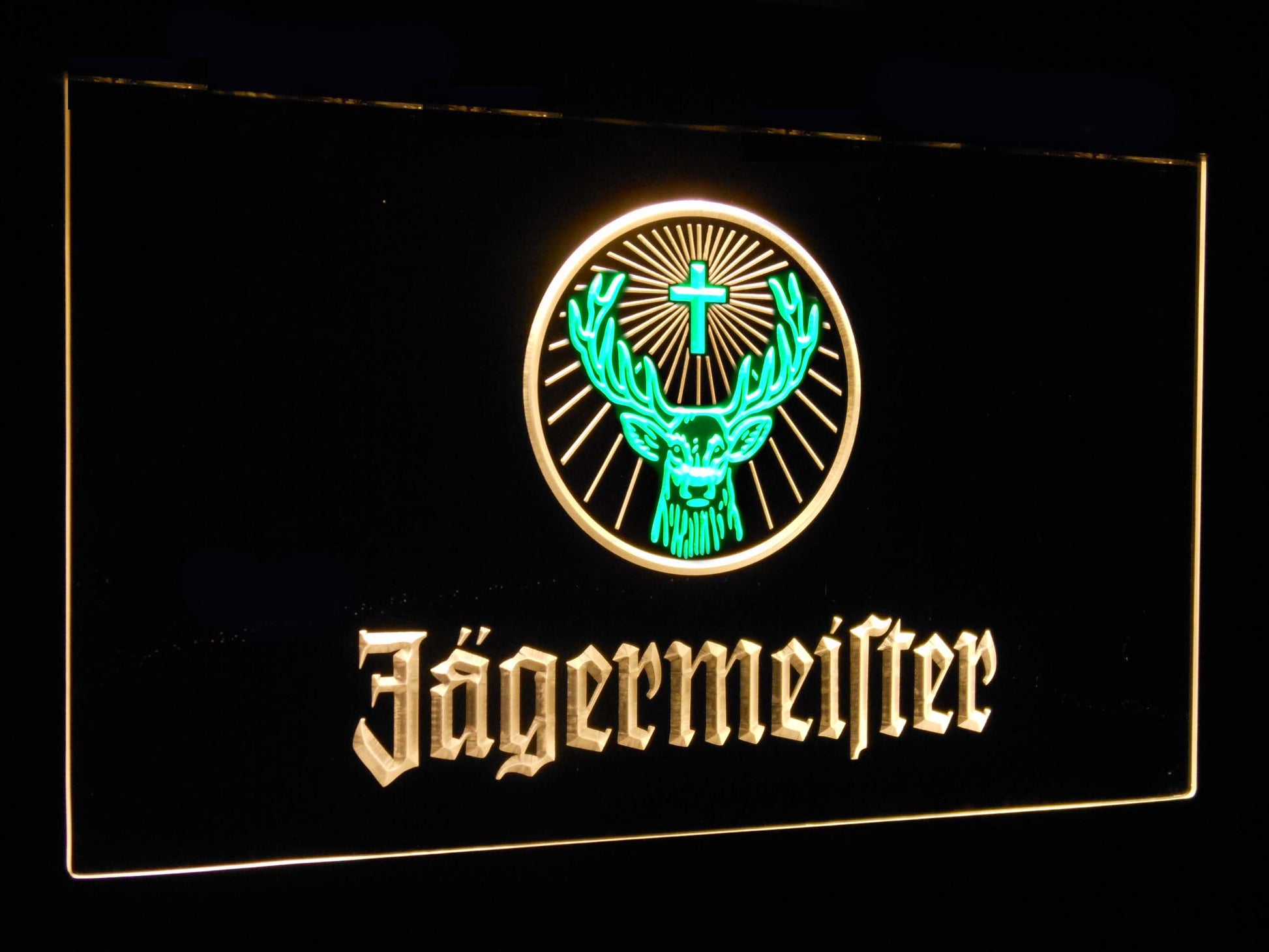 Jagermeister Deer Head Dual Color Led Neon Light Signs st6-a0288 by Woody Signs Co. - Handmade Crafted Unique Wooden Creative