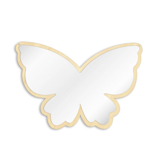 Big Wings Butterfly Wall Mirror Cartoon Creative Nordic Style Wooden Acrylic Safety Mirror for Baby Room Butterfly Decoration by Woody Signs Co. - Handmade Crafted Unique Wooden Creative