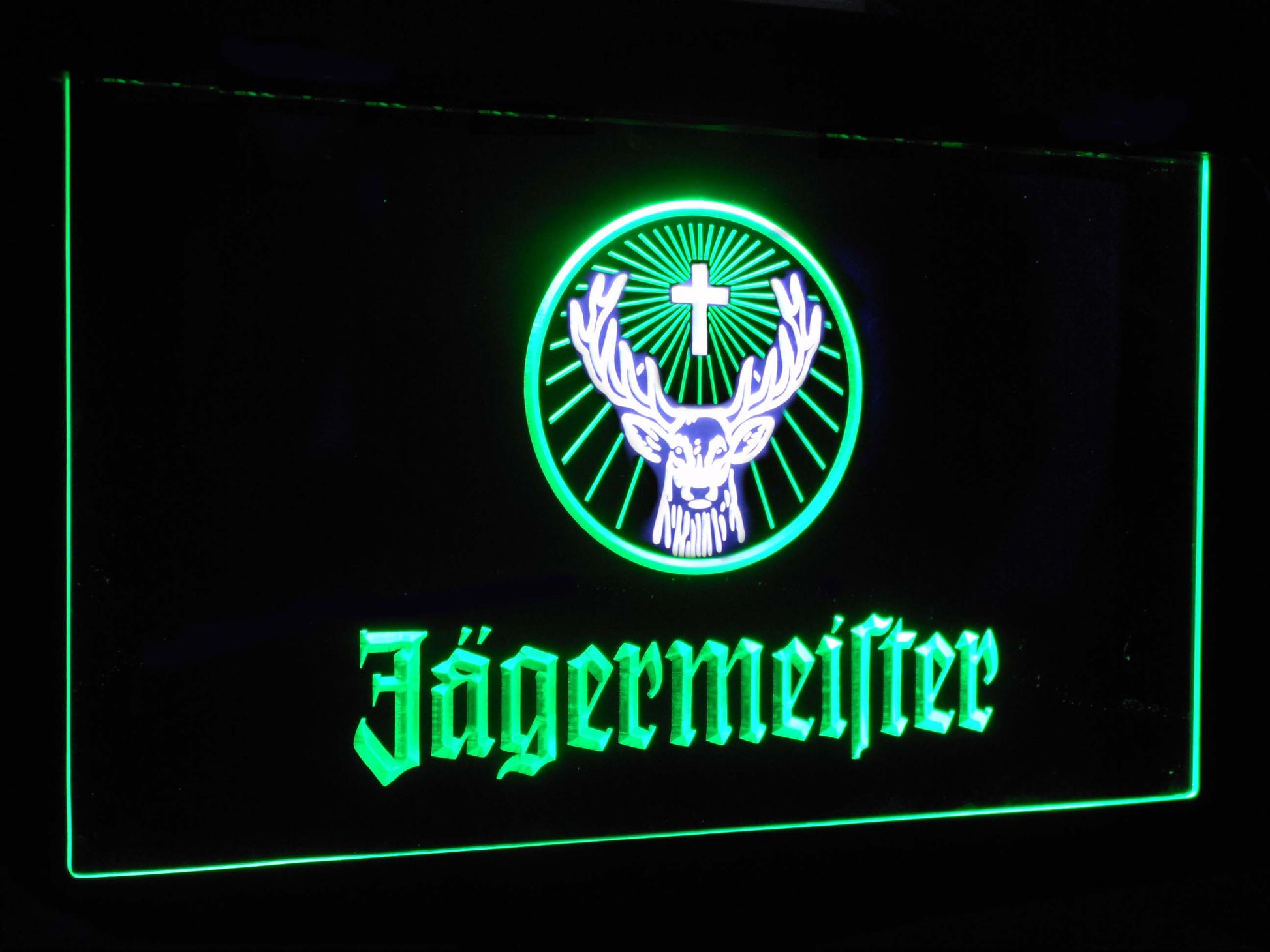 Jagermeister Deer Head Dual Color Led Neon Light Signs st6-a0288 by Woody Signs Co. - Handmade Crafted Unique Wooden Creative
