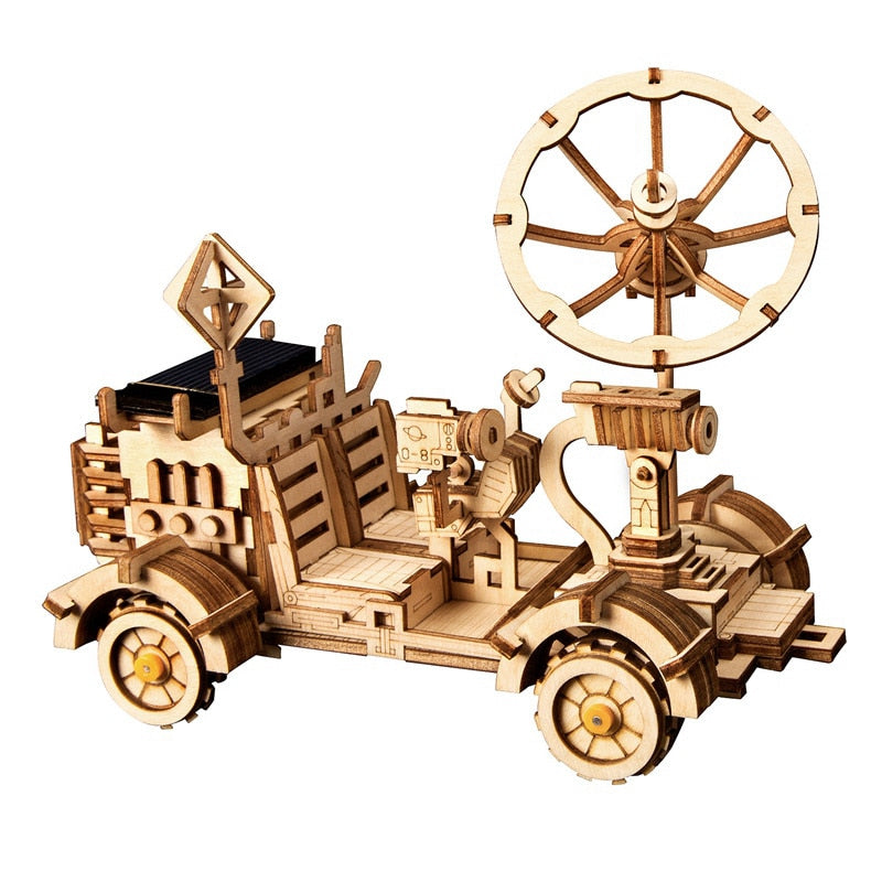 4 Kind Wooden Solar Energy Powered 3D Moveable Space Hunting DIY Model Creative Toy Gift for Child Adult LS402 by Woody Signs Co. - Handmade Crafted Unique Wooden Creative