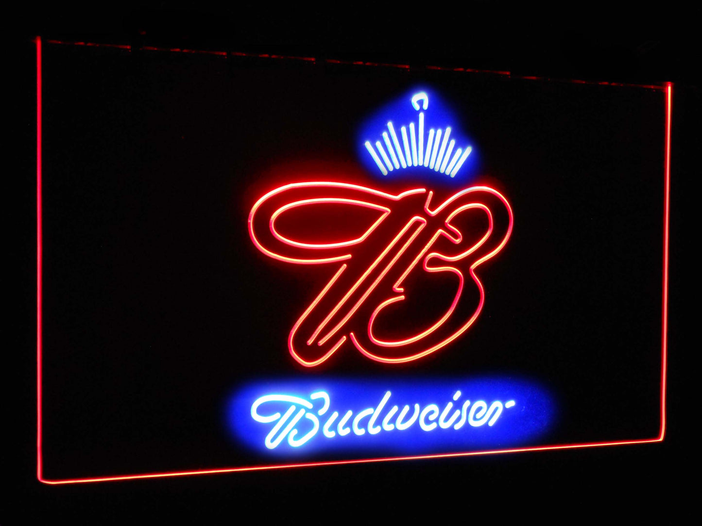 Budweiser Crown King Bar Decoration Gift Dual Color Led Neon Light Signs st6-a2006 by Woody Signs Co. - Handmade Crafted Unique Wooden Creative