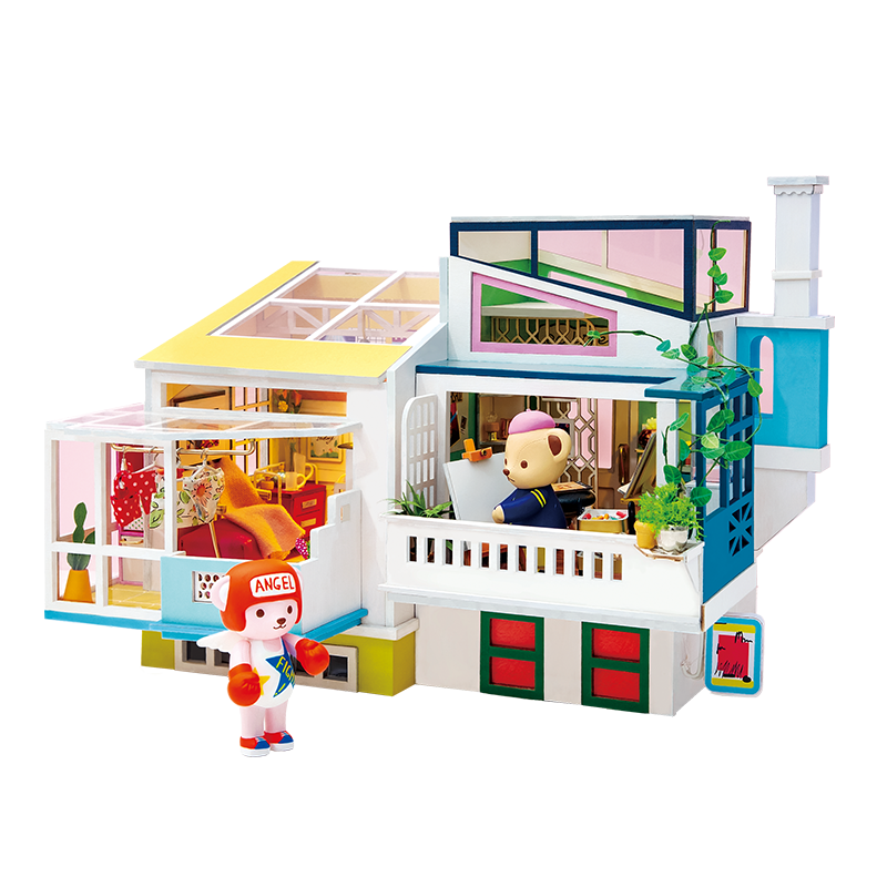 2019 New Arrival Luxury DIY House with Bear&Furniture Children Adult Miniature Wooden Doll House Model Kit Dollhouse TD by Woody Signs Co. - Handmade Crafted Unique Wooden Creative