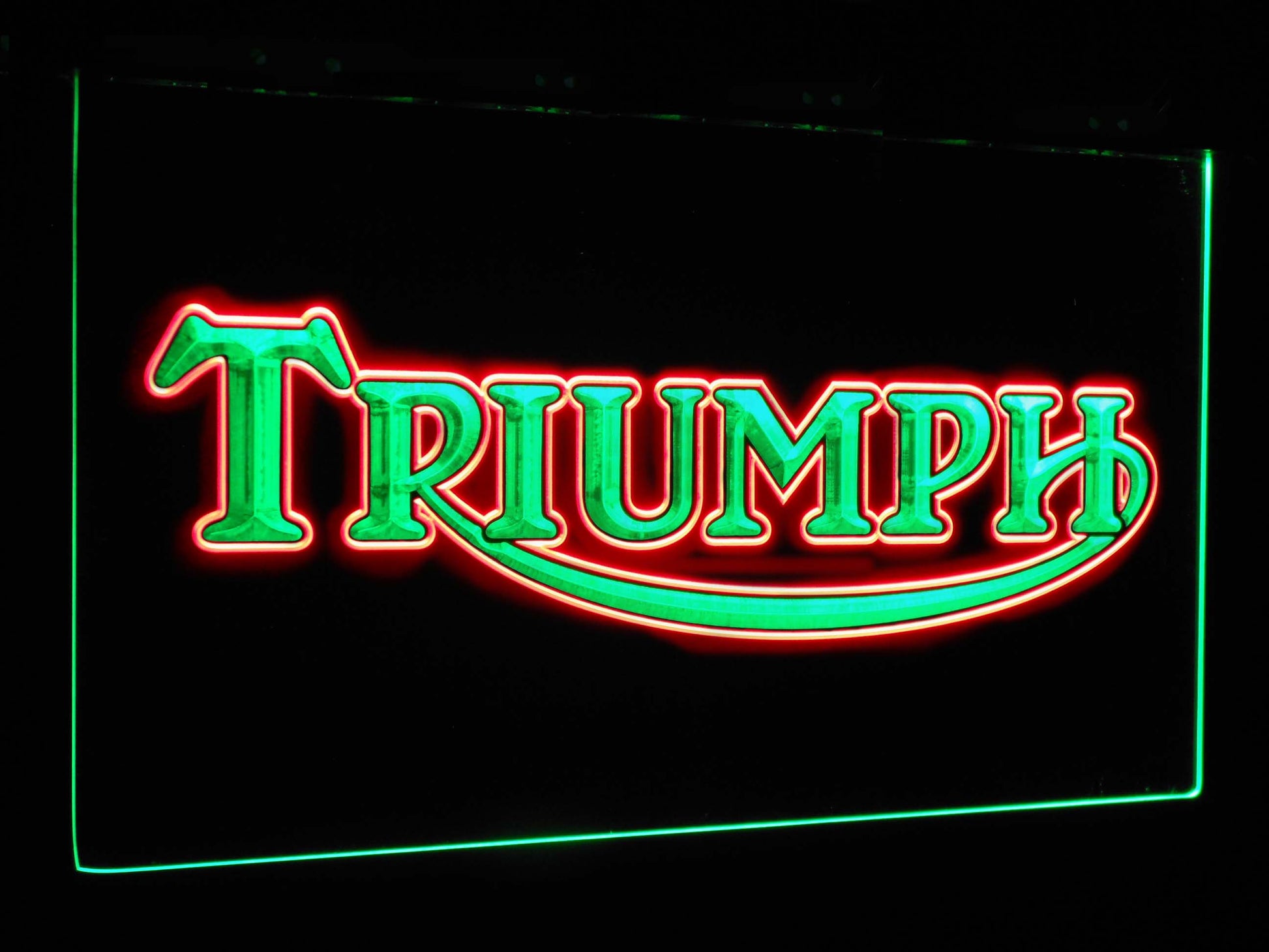 Triumph Car Truck Bar Decoration Gift Dual Color Led Neon Light Signs st6-d0051 by Woody Signs Co. - Handmade Crafted Unique Wooden Creative