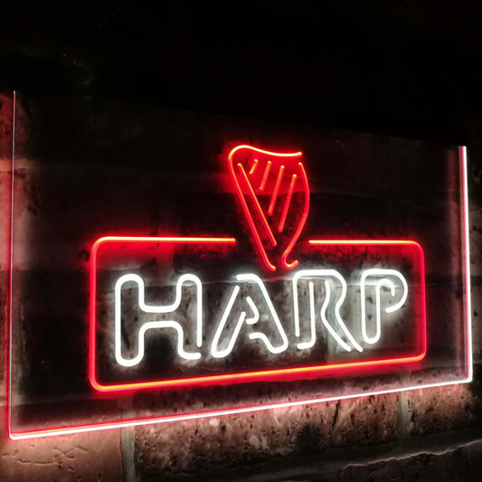 Harp  Bar Decoration Gift Dual Color Led Neon Light Signs st6-a2001 by Woody Signs Co. - Handmade Crafted Unique Wooden Creative
