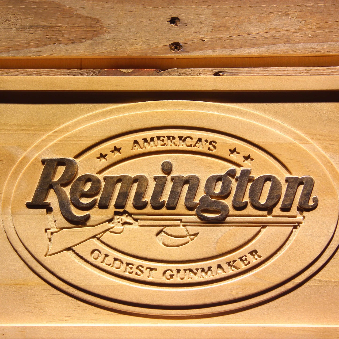Remington 3D Wooden Bar Signs by Woody Signs Co. - Handmade Crafted Unique Wooden Creative