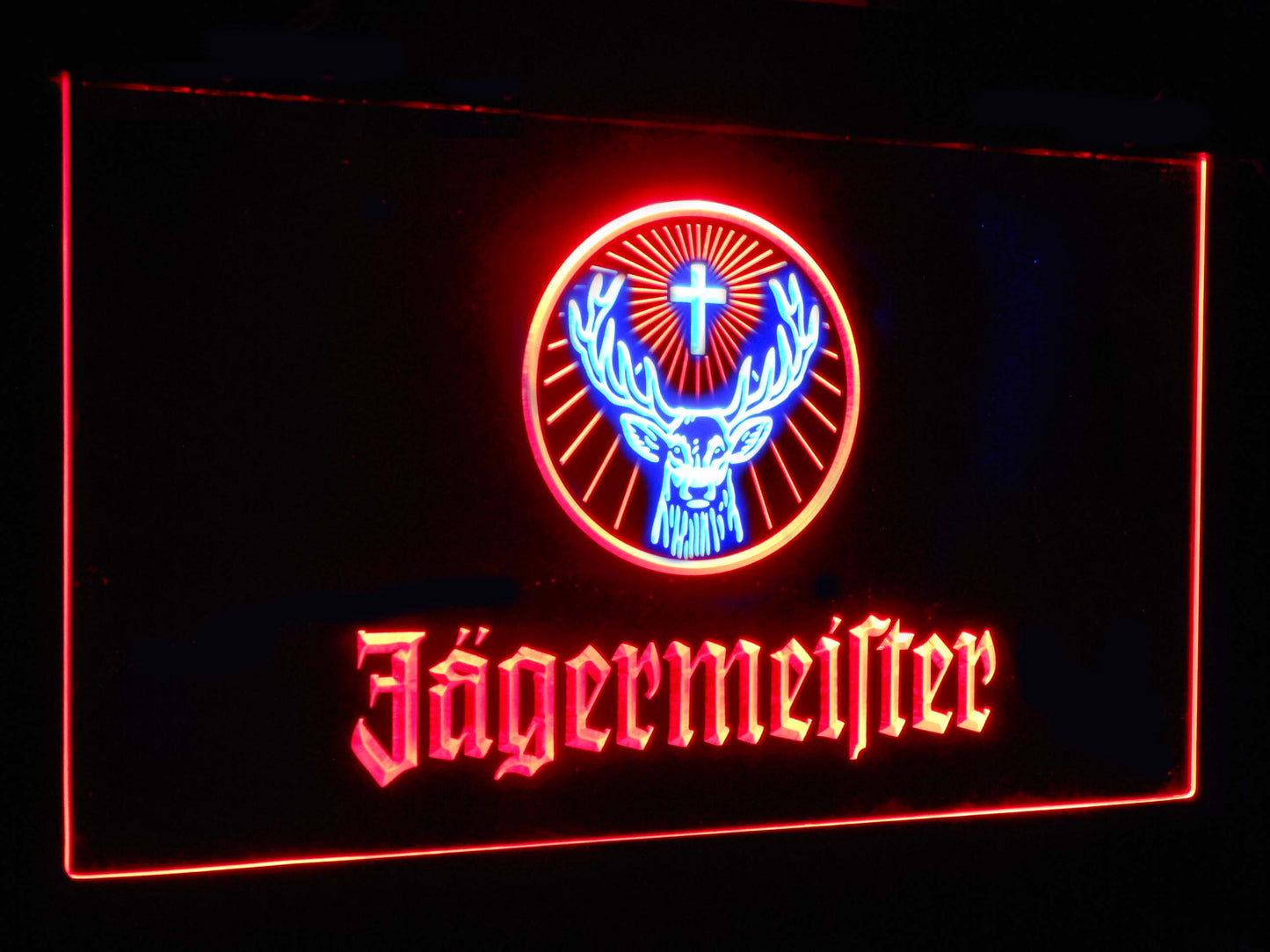 Jagermeister Deer Head Dual Color Led Neon Light Signs st6-a0288 by Woody Signs Co. - Handmade Crafted Unique Wooden Creative