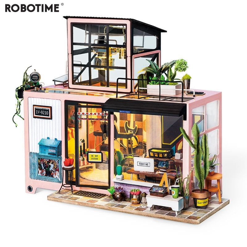 New DIY Kevin's Studio with Furniture Miniature Wooden Doll House DG13 (Kevin studio) by Woody Signs Co. - Handmade Crafted Unique Wooden Creative