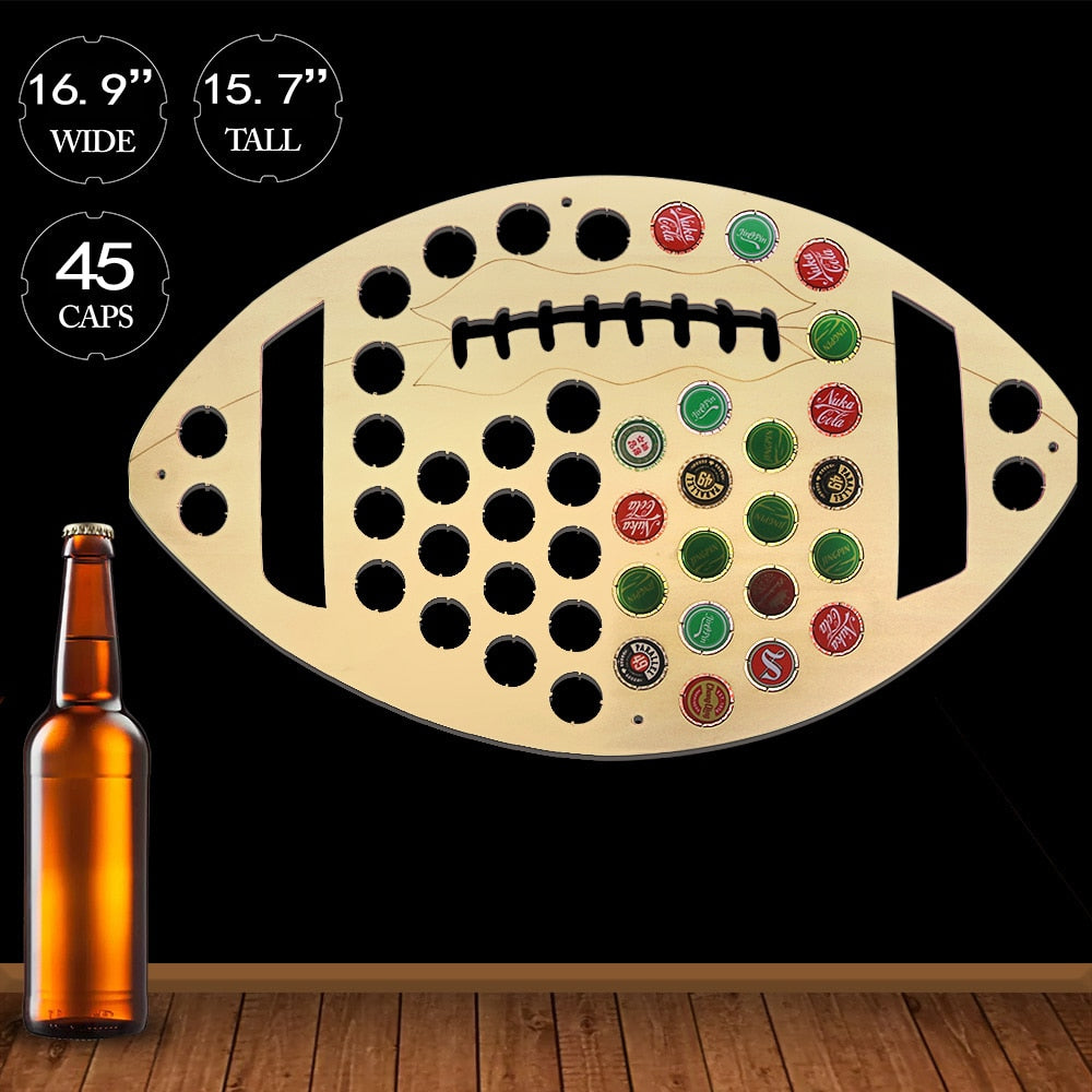 American Football Cap Map Rugby Ball Wooden Cap Trap Cap Holder Cap Collection Wall Art Display Map by Woody Signs Co. - Handmade Crafted Unique Wooden Creative