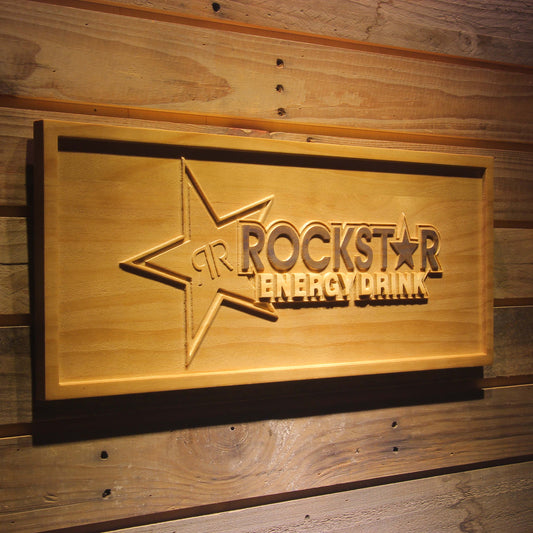 Rockstar Energy Drink Bar 3D Wooden Signs by Woody Signs Co. - Handmade Crafted Unique Wooden Creative