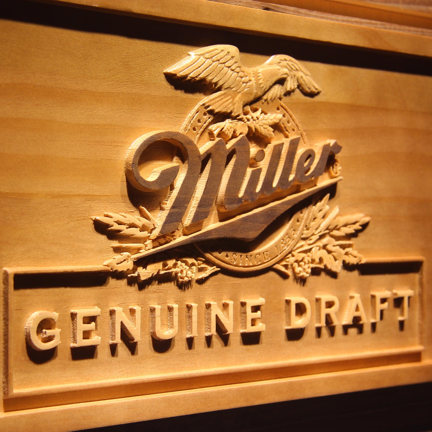 Miller 3D Wooden Signs by Woody Signs Co. - Handmade Crafted Unique Wooden Creative