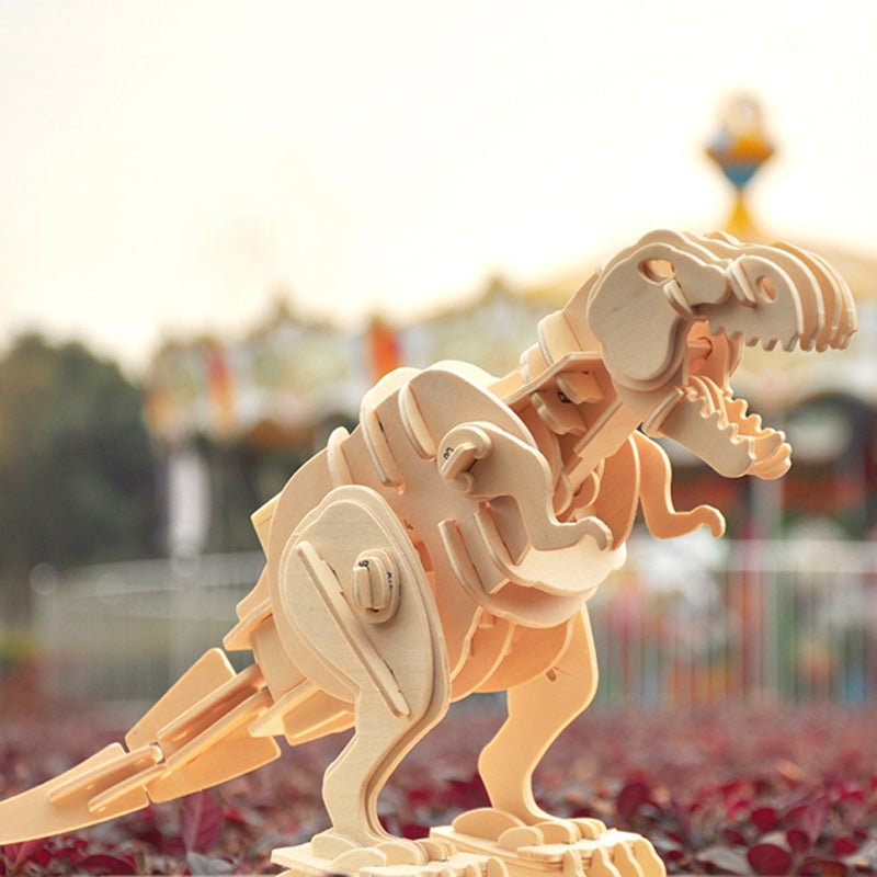 Creative DIY 3D Walking T-rex Wooden Puzzle Game Assembly Sound Control Dinosaur Toy Gift for Children Adult D210 by Woody Signs Co. - Handmade Crafted Unique Wooden Creative
